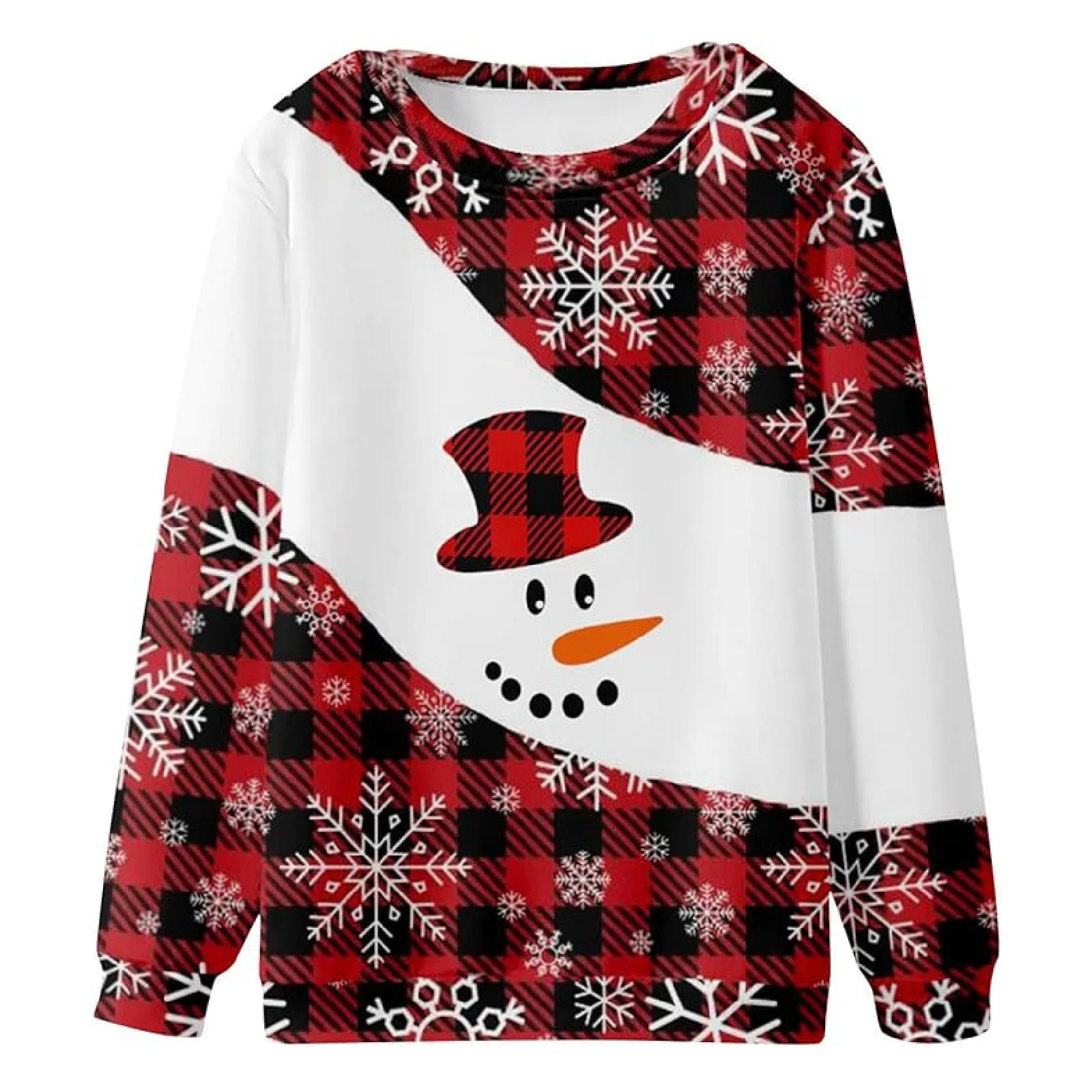 

Plaid Pullovers Christmas Jumper Snowman Sweetshirts Graphic Funny O-Neck Tops Sportswear Navidad Vacation Newest Sudaderas