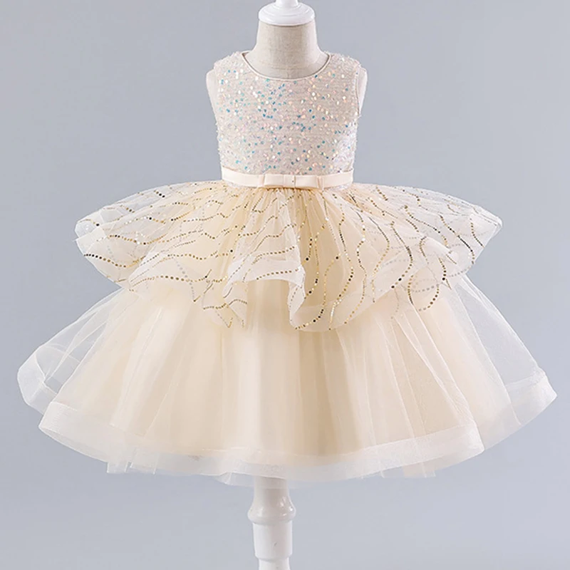 

Летнее свадебное платье для девочек, платье принцессы, платье на день рождения, сетчатый топ с блестками, модное платье, рождественское вече...