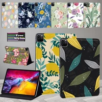 tablet pro 11 2021 case for apple ipad pro 9 7 2015pro 10 5 2017pro 11 2018 2020 flower print anti fall stand leather cover