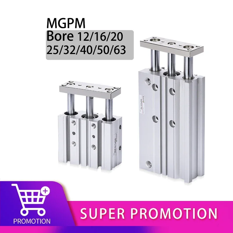 MGPM Тип SMC Пневматический компактный направляющий цилиндр MGPM12 MGPM16 MGPM20 MGPM25 MGPM32 MGPM40