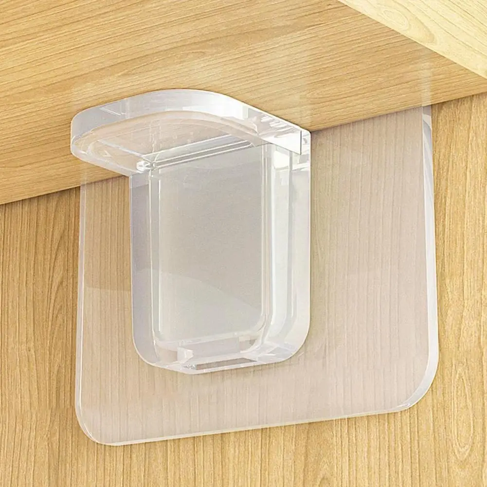 

4pcs Wardrobe Partition Holder Invisible Hole-free Seamless And Self-adhesive With Strong Hook Hooks Clapboard Support Hook S5e0