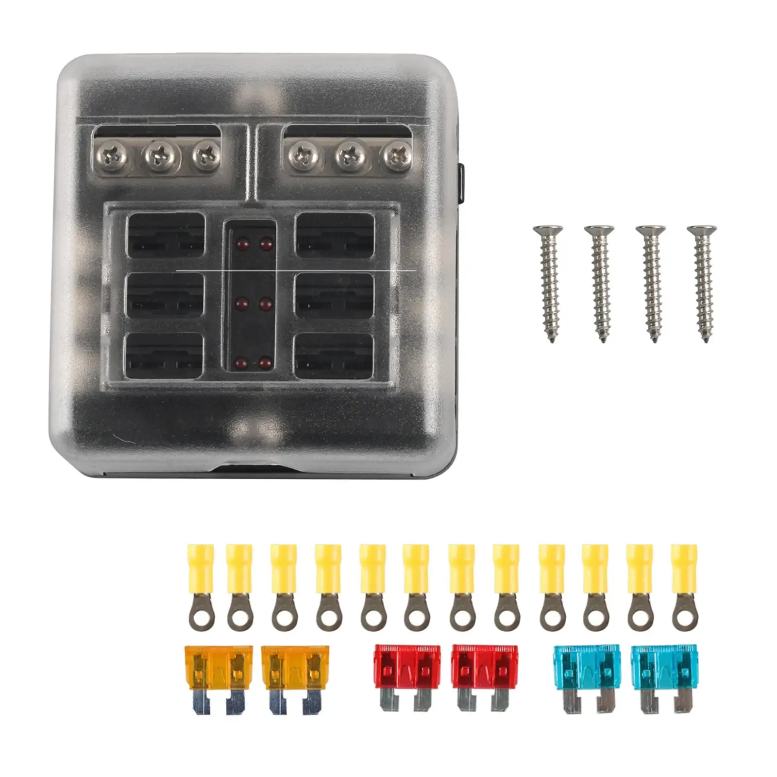 

Fuse Block LED Indicator 6 Circuit Fuse for Automotive