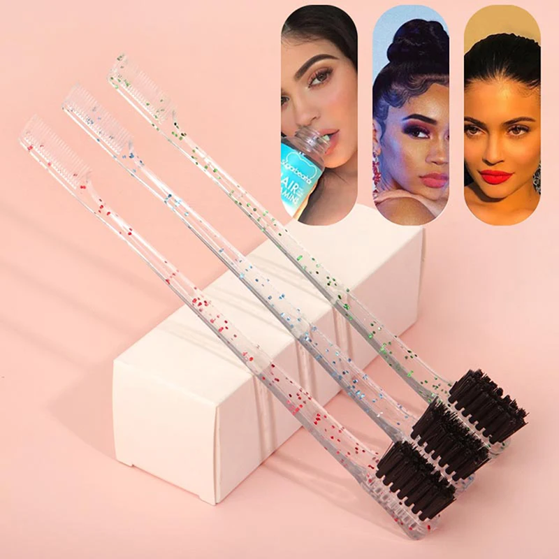 

1PC Multifunction 2 Heads Hair Styling Edge Control Brush Double Sided Eyebrow Comb Brush Beauty Tools