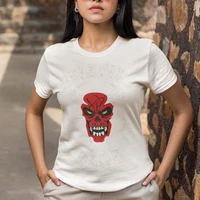 trendy white womens t shirt stranger things red monster graphic print fashion casual summer lady short sleeve top comfortable
