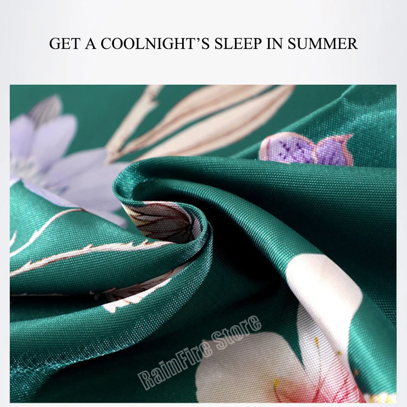 Зеленый комплект постельного белья из роскошного кружевного белья с подъемной юбкой для двуспального матраса с яркой печатью, включающий простыни с наволочками.