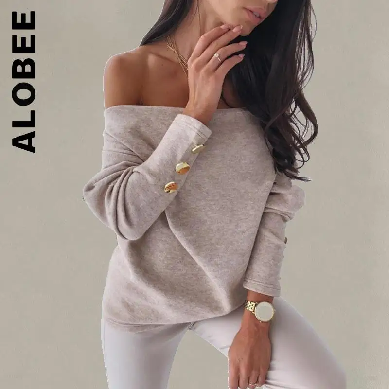 

Новый вязаный женский свитер Alobee, милые мягкие свитера в Корейском стиле для женщин, шикарные Универсальные женские свитера, теплая уличная...