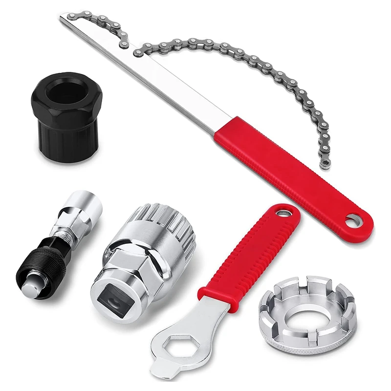 

Bicycle Crank Extractor Bottom Bracket Repair Tools Kit Crank Puller,Freewheel Chain Whip Bicycle Cassette Removal Tool