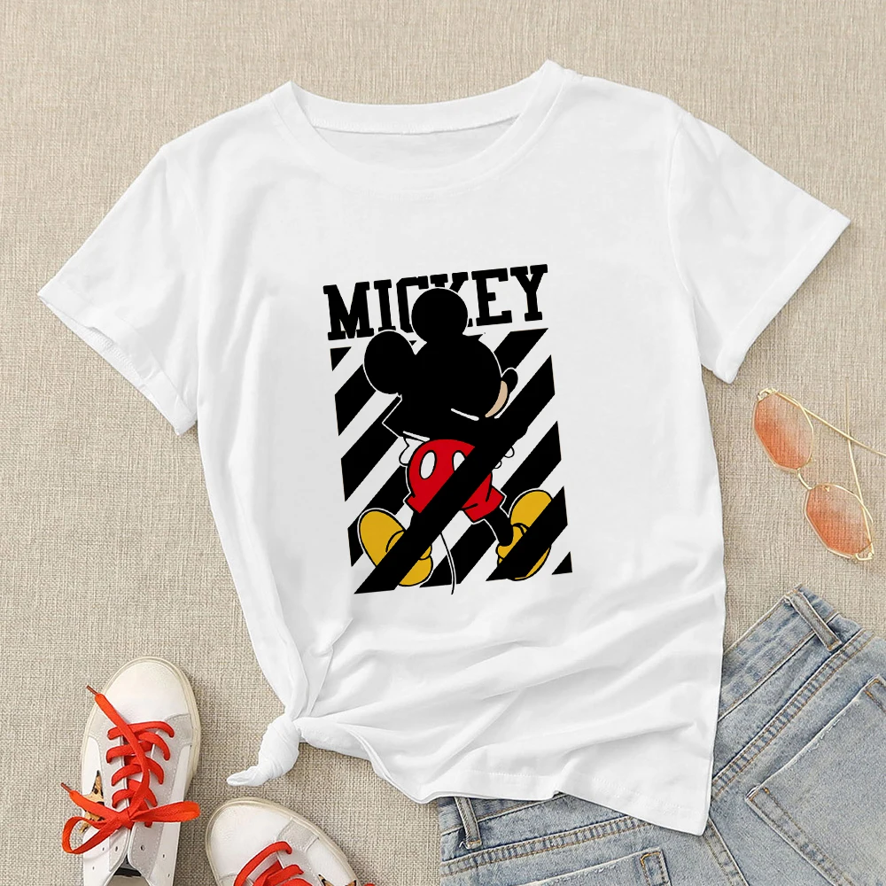 

Модная дизайнерская женская футболка с Микки Маусом, летняя модная мягкая футболка с коротким рукавом в эстетике Диснея, Y2K, Прямая поставка...