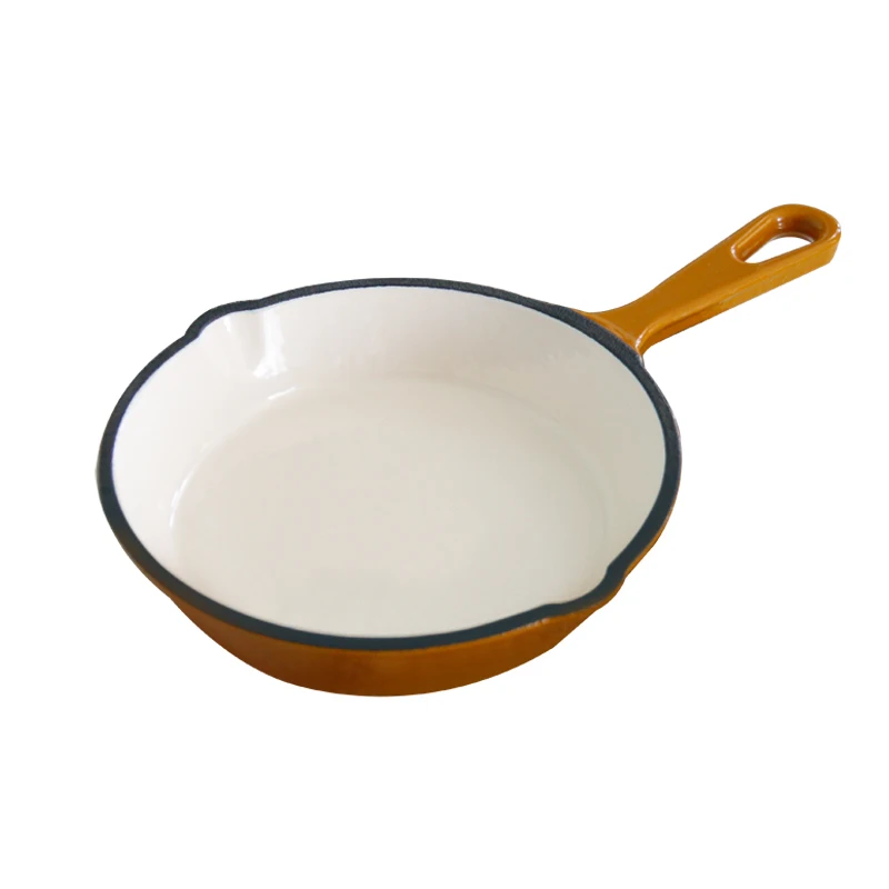

Enamel Frying Pan 15cm Breakfast Egg Frying Pan Baking Pan Household Baby Food Supplement Meal Iron Pan