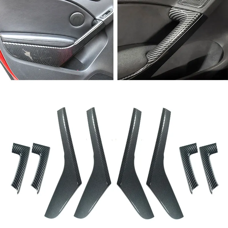 Купи For VW Golf 6 MK6 2010 2011 2012 2013 ABS Carbon Fiber Texture 8pcs Interior Door Armrest Pull Handle Cover Protective Trim за 2,674 рублей в магазине AliExpress