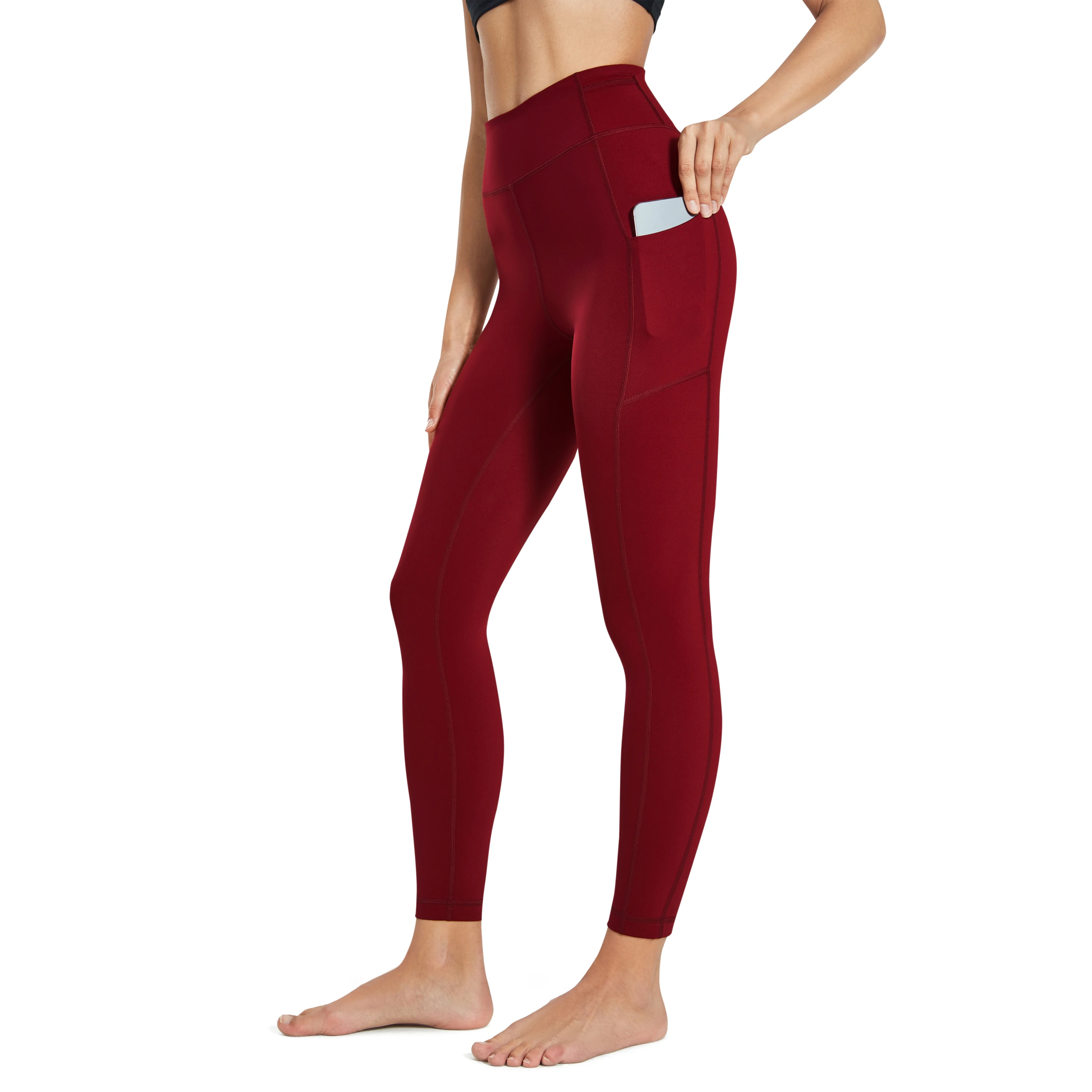 Yoga Leggings Workout High Waisted Women Leopard Printed Yoga Pants 25 Inches Pants Elastic Soft Trousers With Pockets