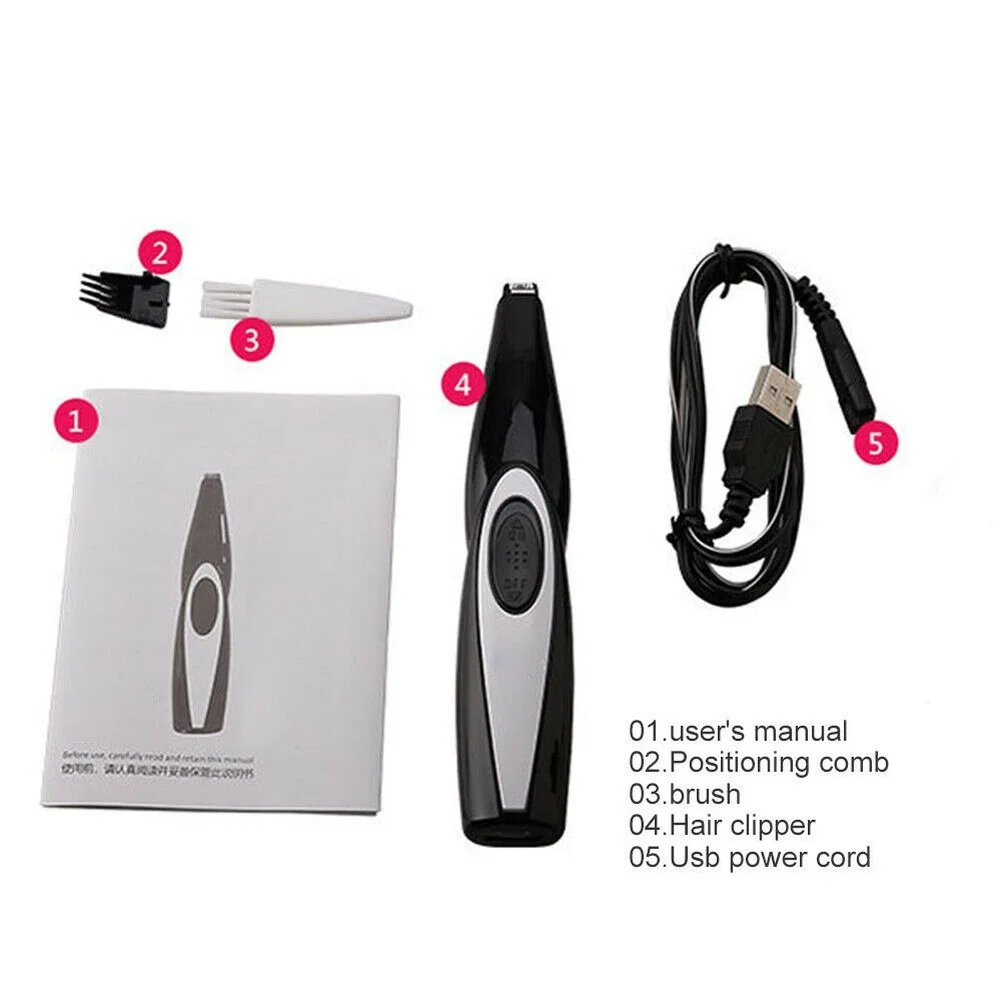 Pet Nail Hair Trimmer Grinder Cat Dog Grooming Tool Electrical Shearing Cutter USB Rechargeable Haircut Paw Shaver Clipper |