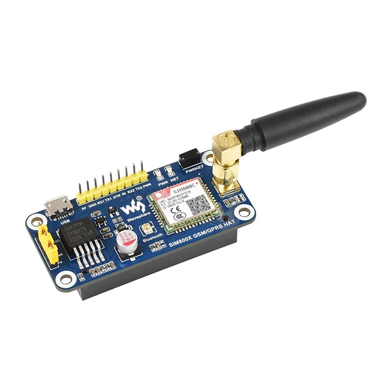 

Waveshare GSM/GPRS/Bluetooth HAT For Raspberry Pi 2B/3B/3B+/Zero/Zero W Jetson Nano Based On SIM800C Send Messages Connect