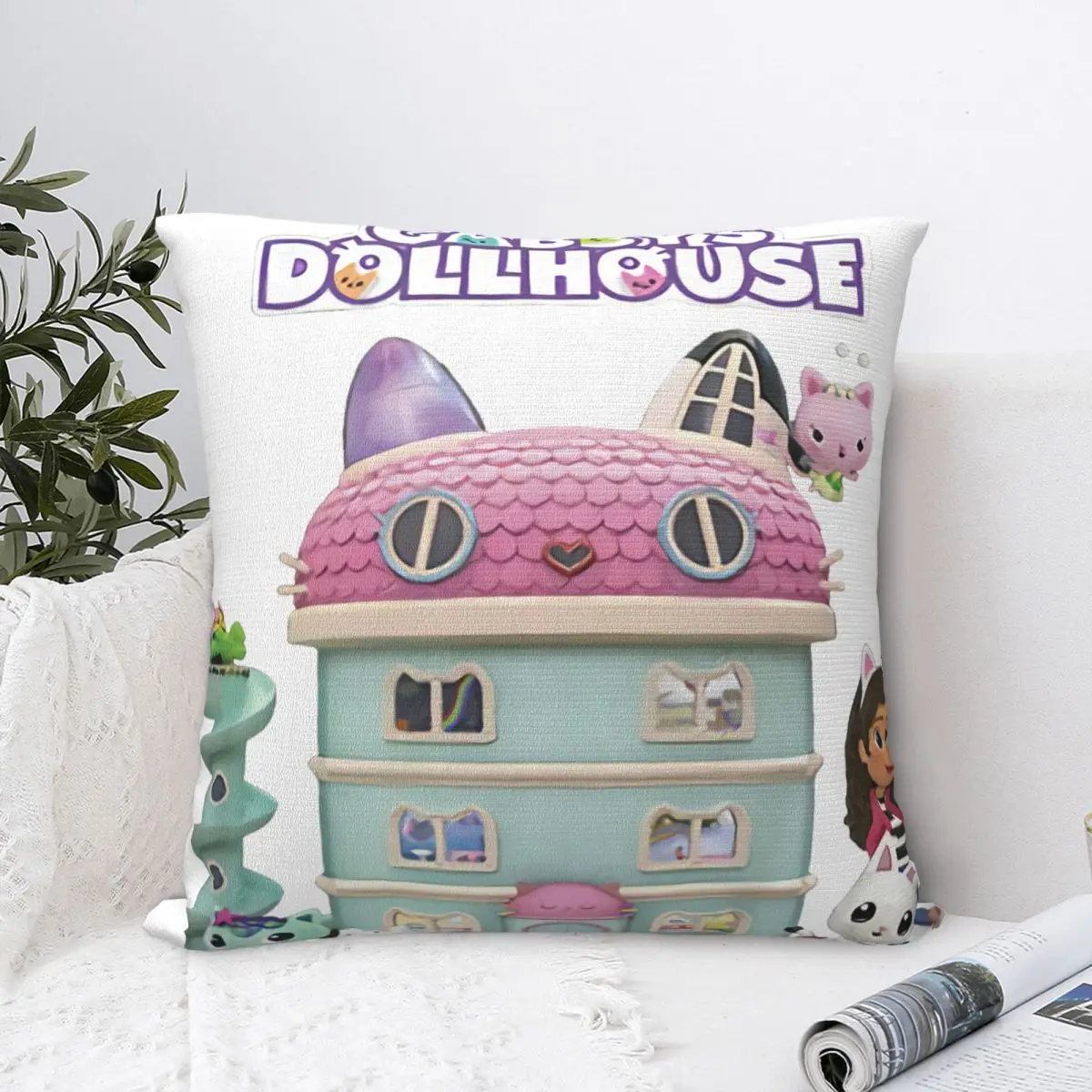 

Gabbys Dollhouse Hug Pillowcase Polyester Decorative Pillowcase Hug Pillowcase Home