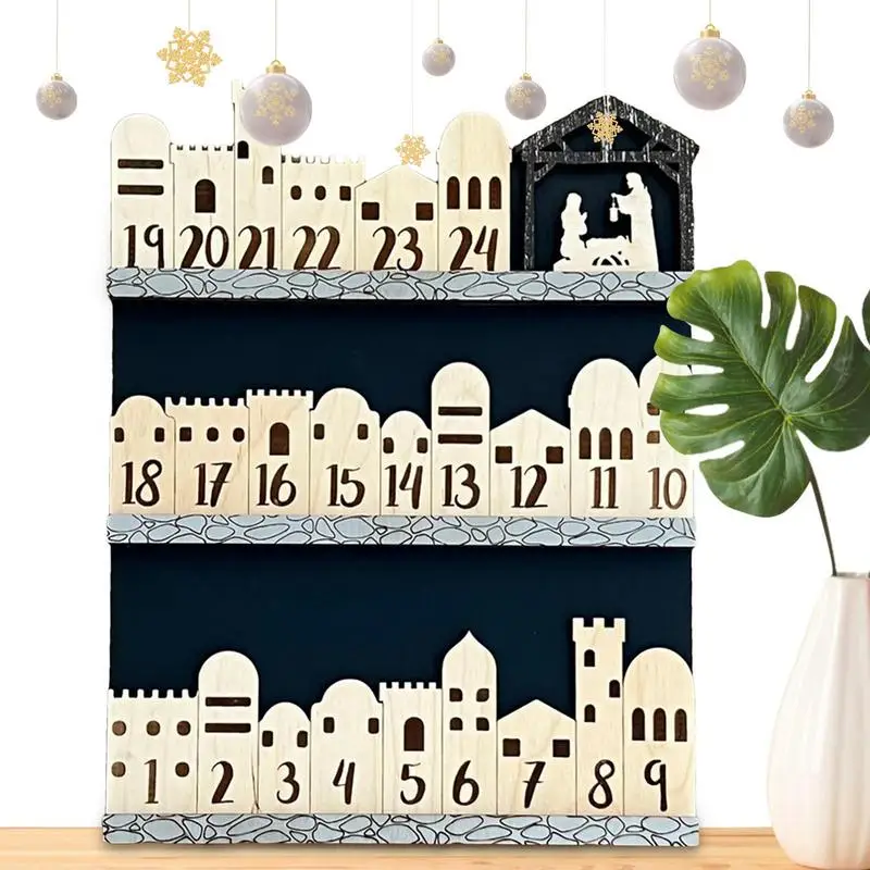 Христианский календарь обратного отсчета Рождественский декор Мэри Джозеф
