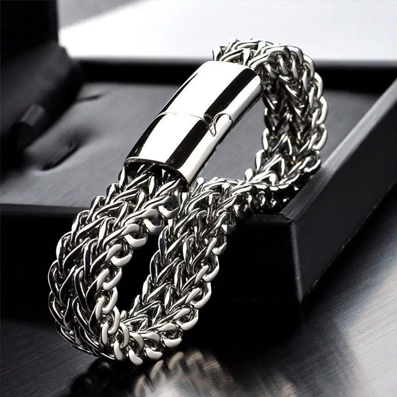 

Disney European and American pop double row titanium steel bracelet men's simple personality give boyfriend hip hop gift