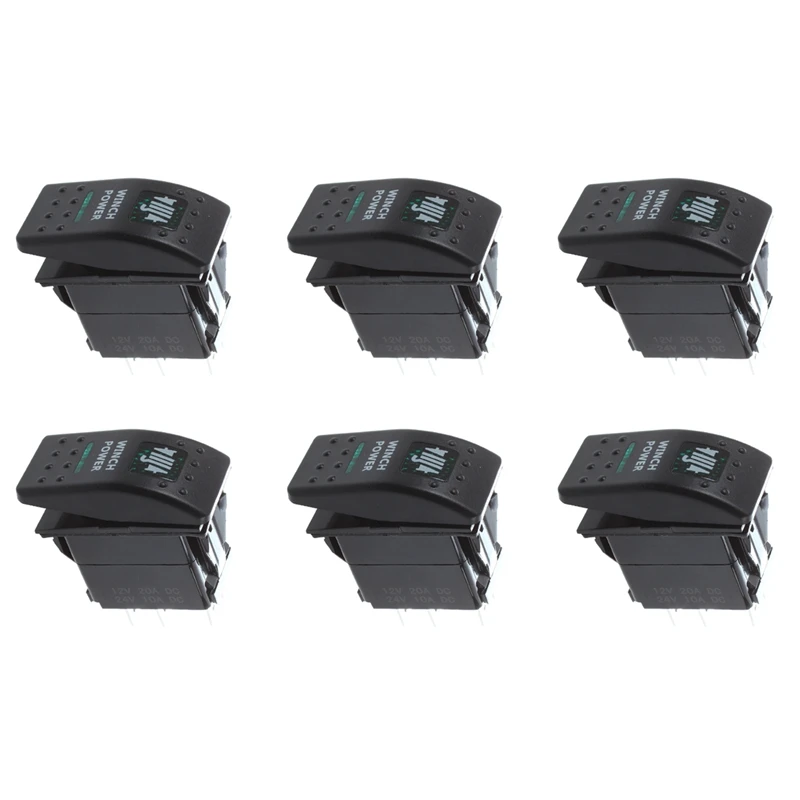 

6x12 в автомобильный МОРСКОЙ лодочный домов на колесах тумблер клавишный светодиодный ключатель светодиодсветильник световая балка задняя противотуманная лебедка ВКЛ-ВЫКЛ Питание Зеленый