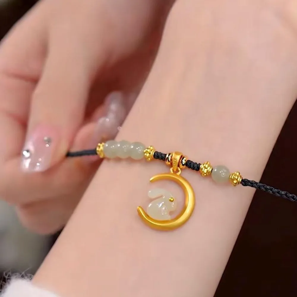 

Lovely Sweet Moon Ancient Crystal Beads Friendship Exquisite Korean Style Bracelet Women Bangle Fashion Jewelry Rabbit