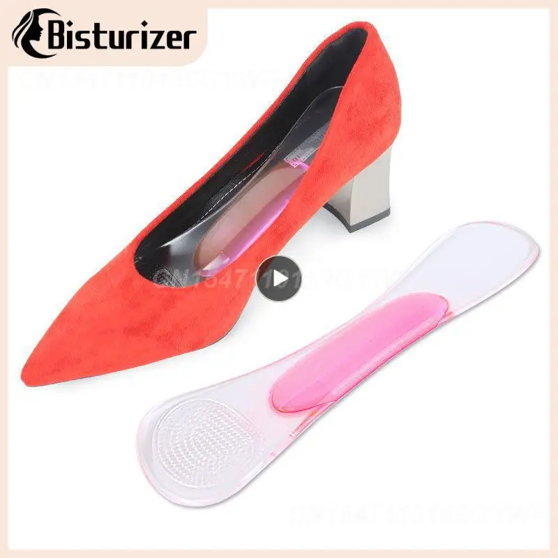 

1pair Non-slip Pain Relife Long Section Silicone Insoles Women High Arch Insoles High Heels Foot Cushion Arch Support Shoes Pads