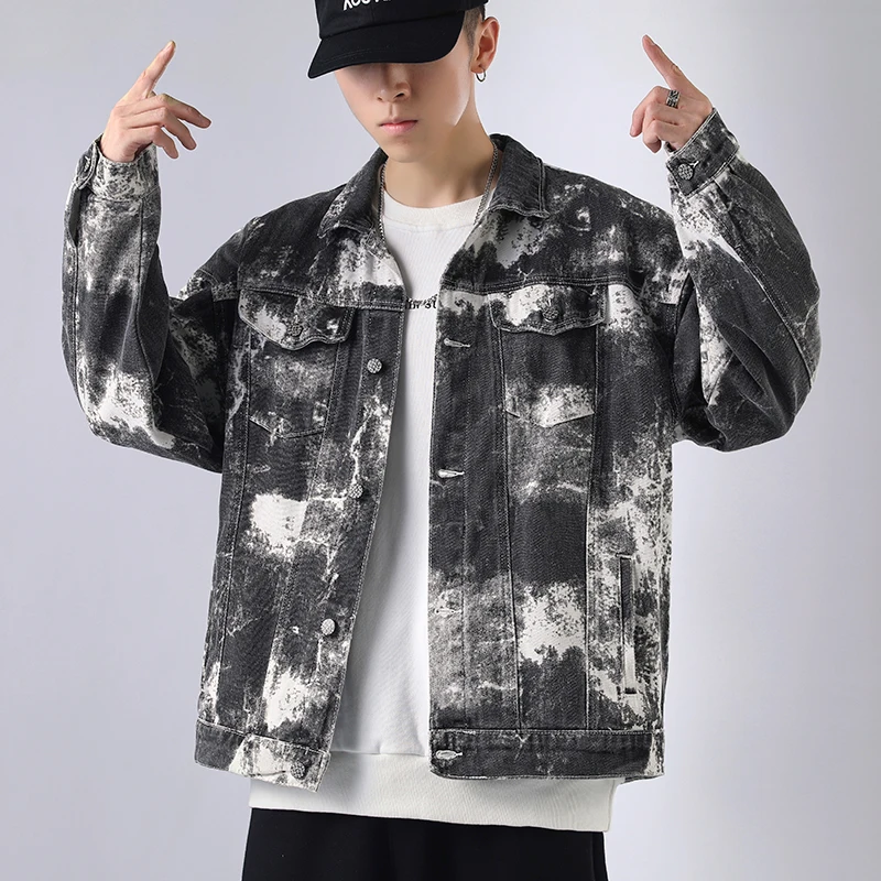 Мужская джинсовая куртка в стиле хип-хоп | одежда