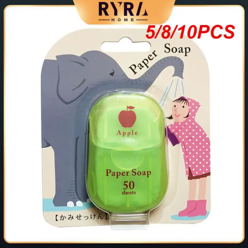 

5/8/10PCS Soap Paper Disposable Mini Hand Washing Tablet Soap Paper Flakes Bathroom Supplies Clean Scented Slice Sheets
