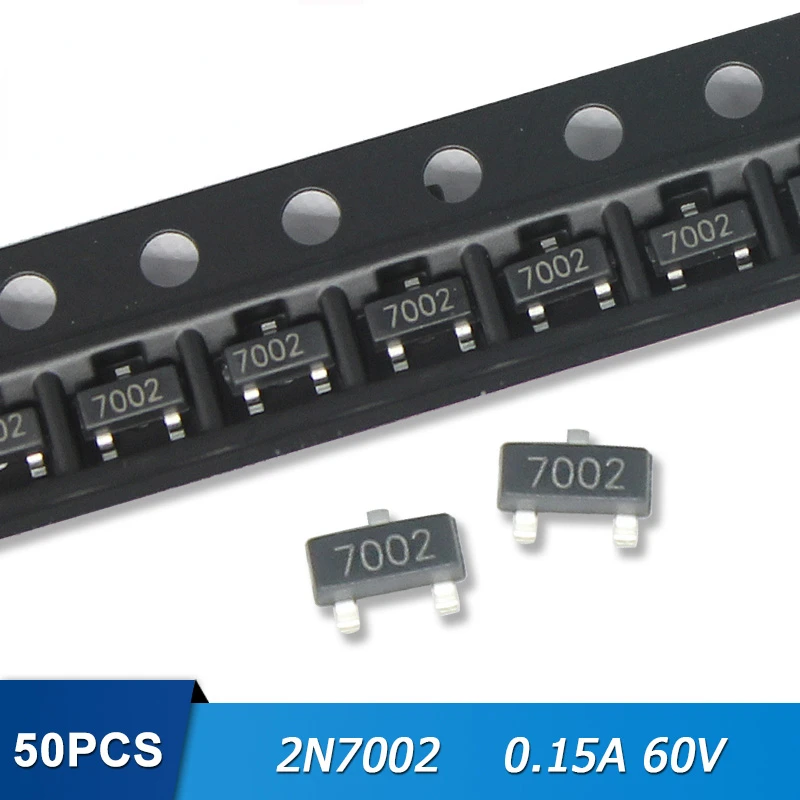 

50Pcs/lot 2N7002 SOT-23 7002 SOT23 0.15A 60V Transistors kit electronic components kit