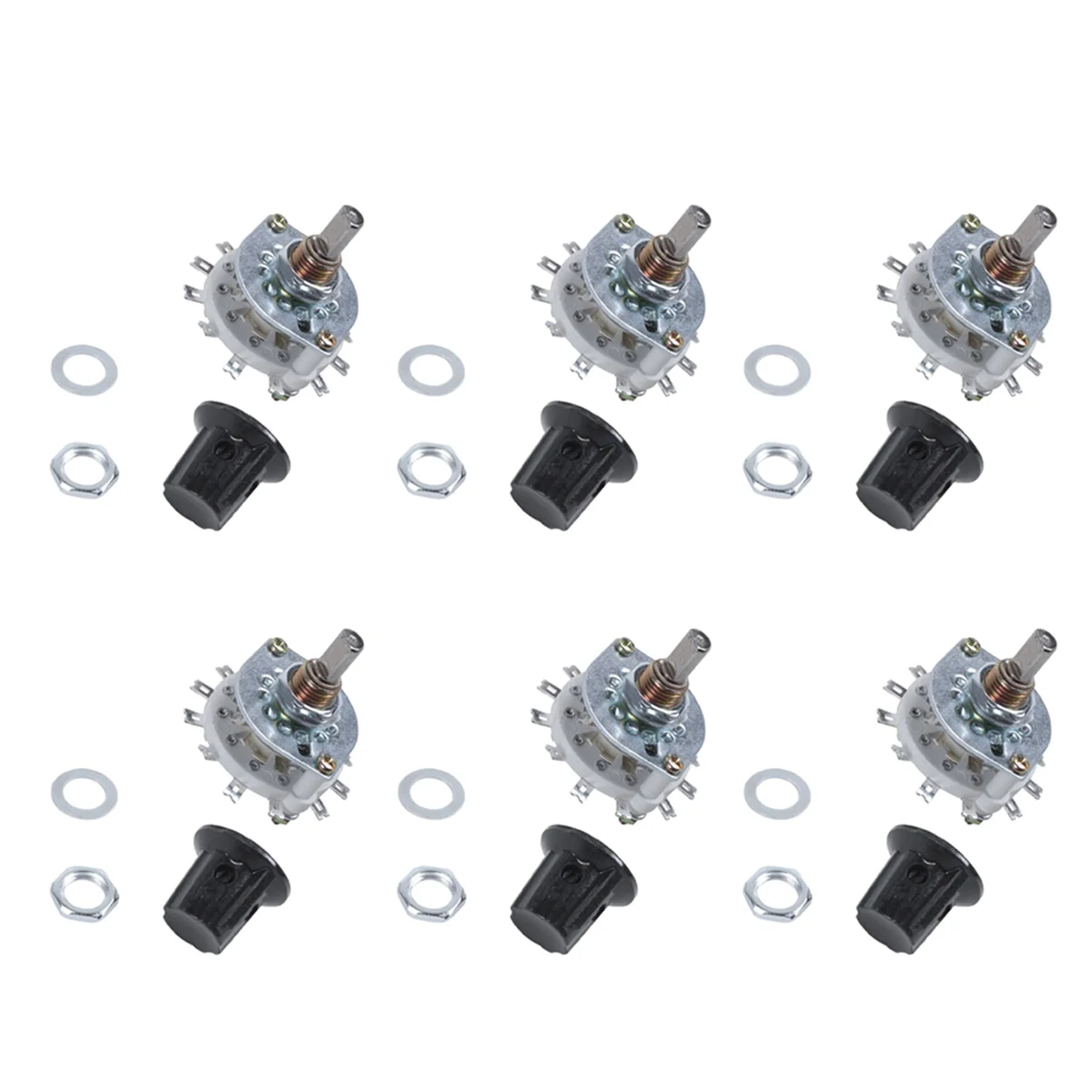 

6X Plastic Knob 2P5T 2 Poles 5 Position Band Channel Rotary Switch