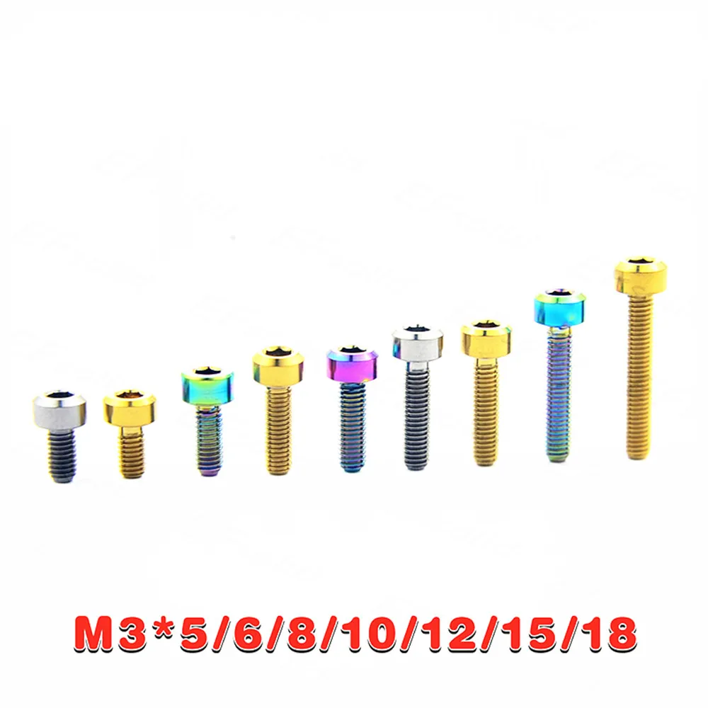 

Titanium Bolt for Model Airplane M3 x5-25mm Ti Bolts Gold Color and Column Hexagon Socket Titanium Screws Ti Fastener 2 pcs