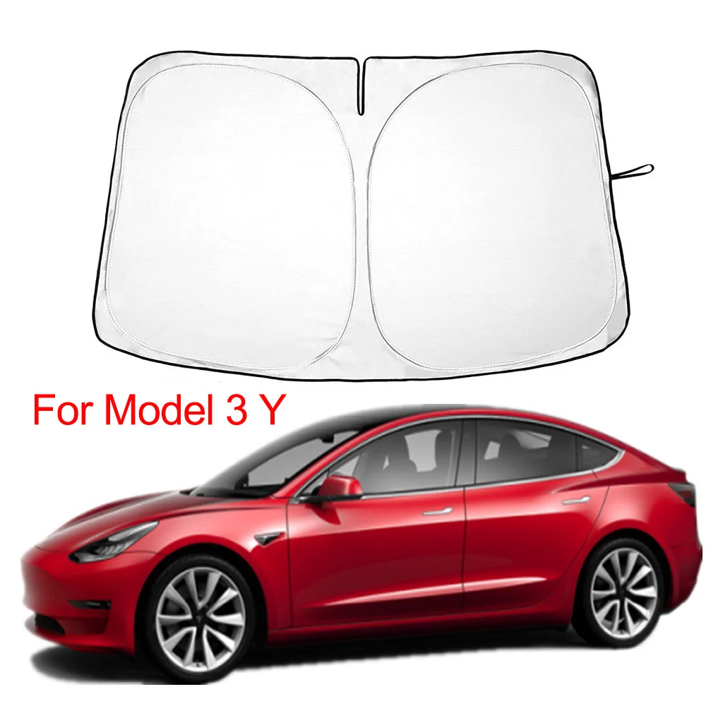 

Car Sunshade Covers Visors Auto Front Window Sunscreen Sun Shade Windshield Coche Parasol Universal For Tesla Model 3 Y Sunshade