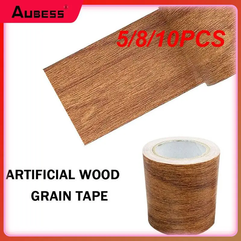 

5/8/10PCS Self Adhesive Floor Stickers Furniture Renovation Skirting Waist Line Repair Duct Tape Sofa Realistic Wood Grain