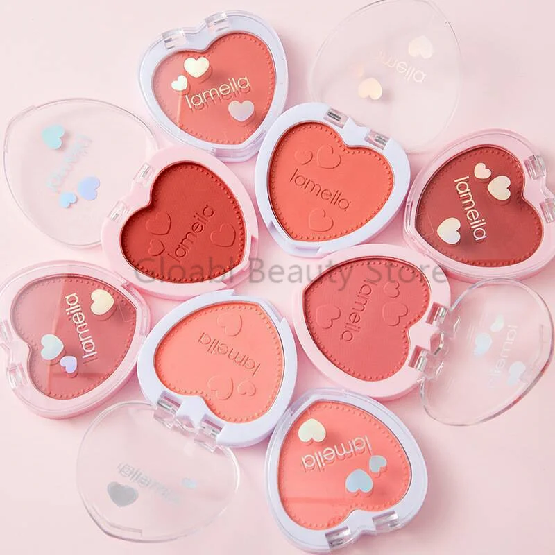 

Blush Makeup Love Palette 4 Color Mineral Powder Peach Red Rouge Lasting Natural Hawthorn Cheek Tint Waterproof Blusher Cosmetic