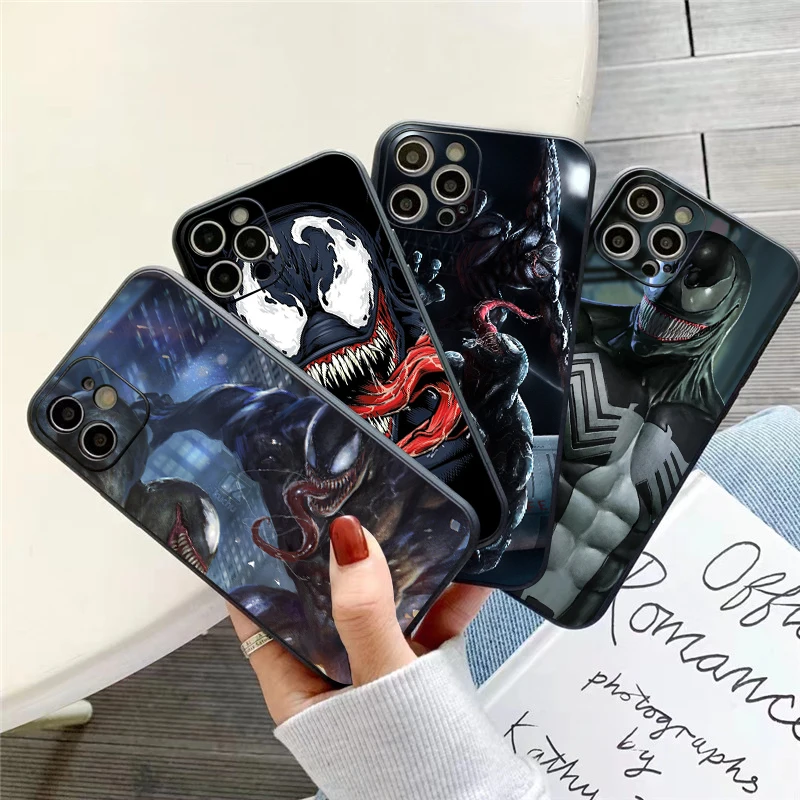 

Marvel Venom COOL Phone Case For iPhone 11 13 12 Pro Max 12 13 Mini X XS XR MAX SE 6 7 8 Plus Back Black Coque Carcasa Funda
