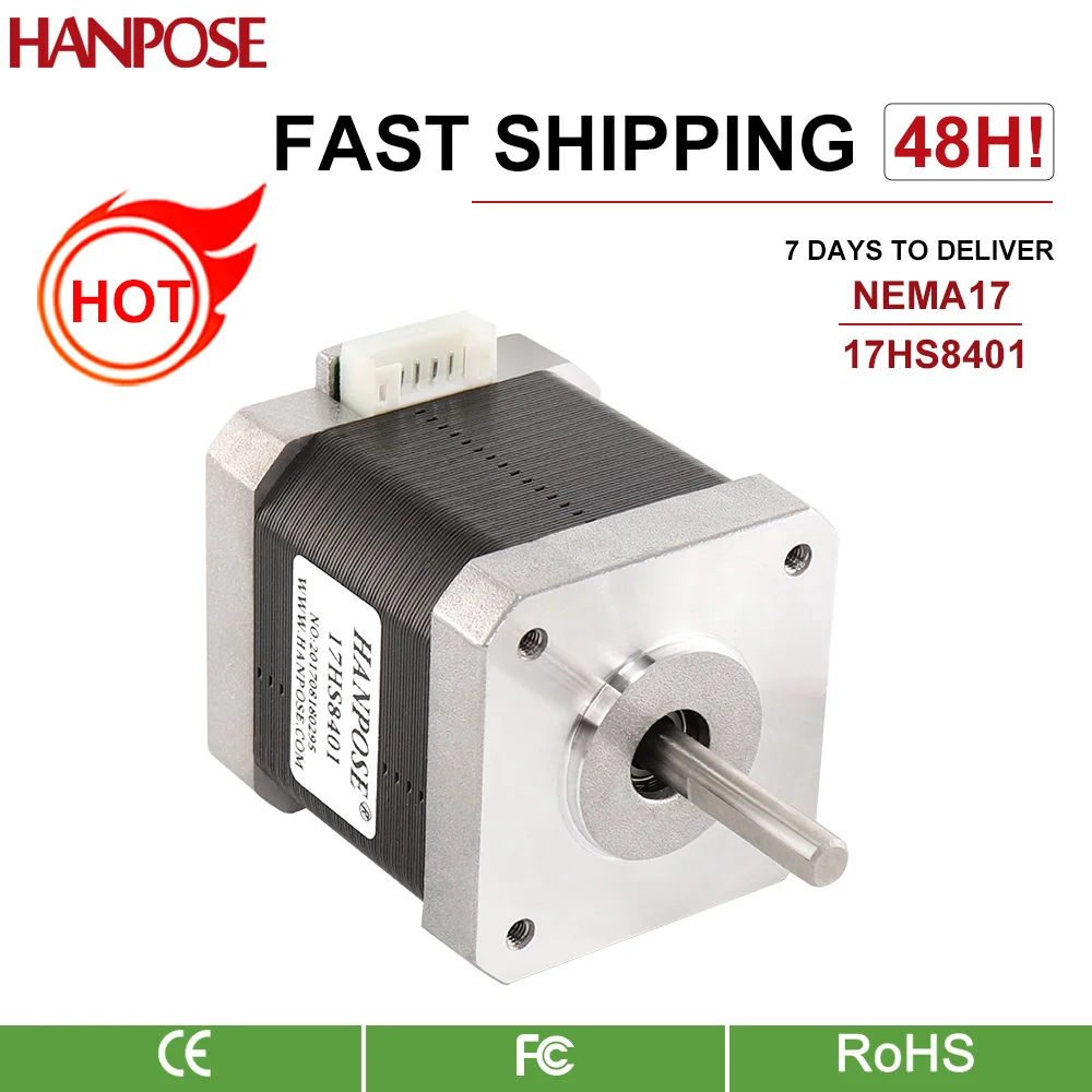 Hanpose 4-выводной 48 мм в длину 78Oz-in 1.8A 52N.cm высокий крутящий момент 42 step двигатель 17HS8401