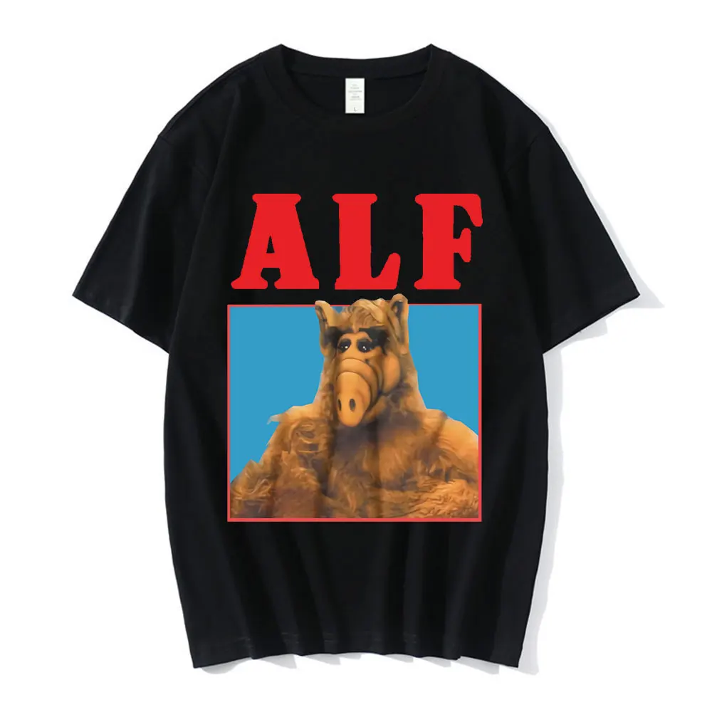 

Alf Gordon Shumway T-shirt Tv Comedy Sitcom Cat Print T-shirts Tops Cotton Oversized Men Short Sleeve T Shirt Tops Streetwear