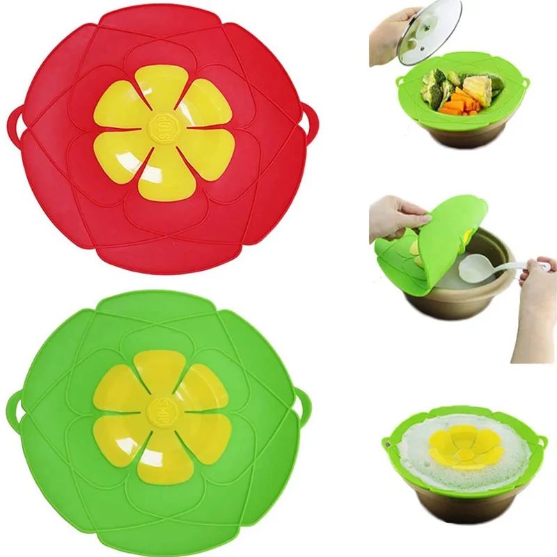 

Kitchen Silicone Pot Lid Spill Stopper Cover for Pot Pan Multifunctional Flower Cookware Cooking Tools Home Gadgers Accessories