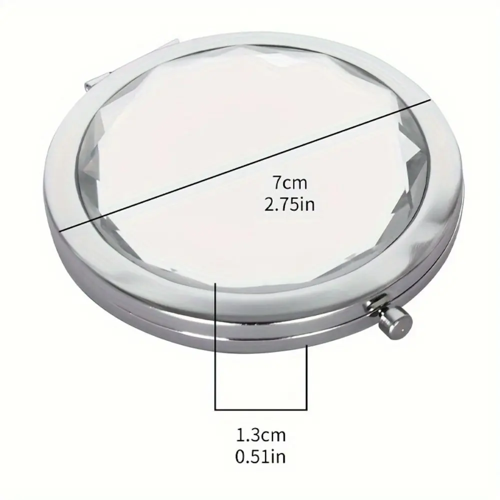 Портативное роскошное зеркало для макияжа с кристаллами карманное