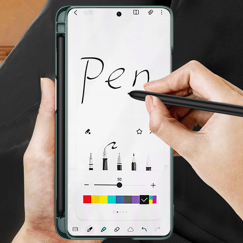 Kup Pokrowiec Na Samsung Galaxy S21 Ultra Pokrowiec Z Uchwytem Na Długopis Z Włókna Węglowego Ochraniacz Na Aparat TPU Zderzak Na Telefon S21 Ultra