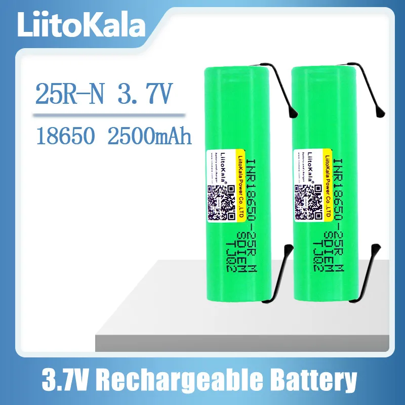 

Литий-ионный аккумулятор LiitoKala 18650, 2500 мАч, INR18650, 25R, M 20A