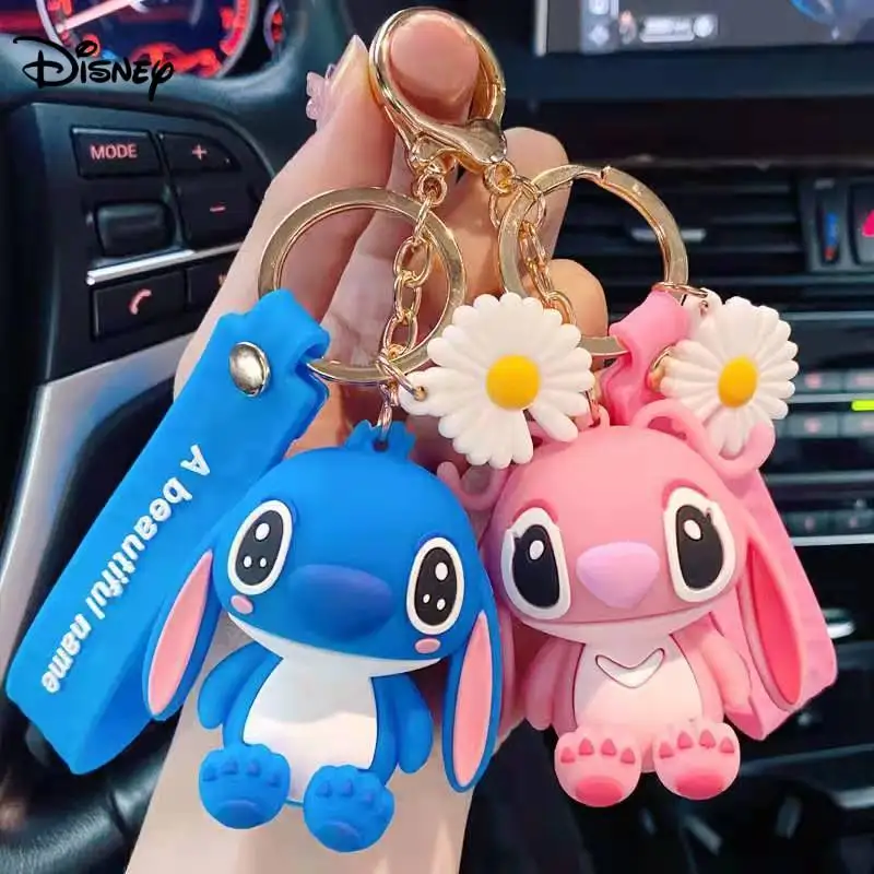 

Disney Cartoon Stitch Bag Pendant for Handbag Backpack Shoulder Bags Kawaii Keychain Key Ring Chain for Children's Gift Toy