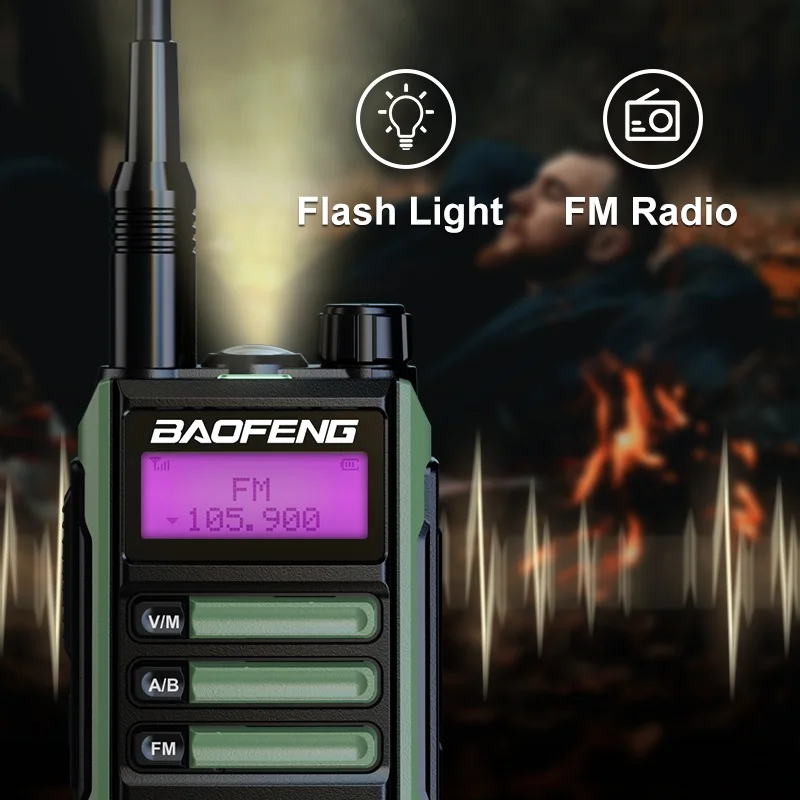 Baofeng UV-16 10W Walkie Talkie 50KM IP68 Waterproof Amateur Transceiver Dual Band CB Ham Two Way Radio Type-C USB Charger