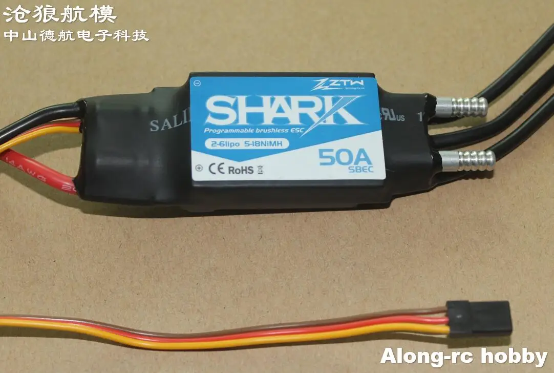 ZTW Shark 20A 40A 50A 60A 70A 80A Водонепроницаемый бесколлекторный регулятор оборотов CW/CCW для лодок с водяной системой охлаждения модель лодки Waterplane on.