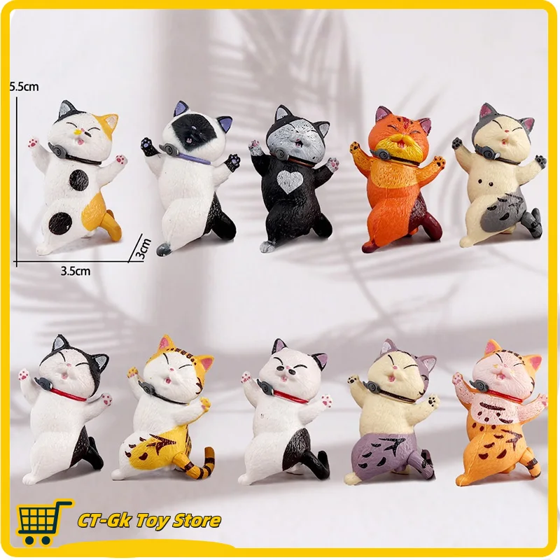 Однотонный поворотный Кот аплодисменты кошка мультяшный стиль украшения для