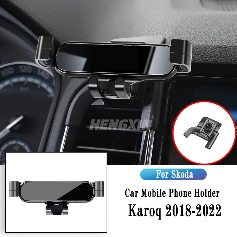 

Car Phone Holder For Skoda Karoq 2018-2022 Gravity Navigation Bracket GPS Stand Air Outlet Clip Rotatable Support Accessories