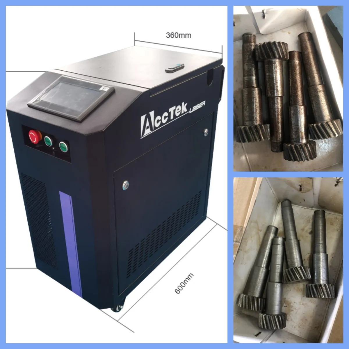 

High Effeciency AKQ-100/120/200/300/500 Laser Machine Rust Remover Pulse Metal Surface Cleaning Machine With Handheld Gun