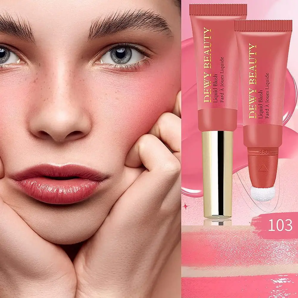 

Liquid Blusher Makeup Wand With Cushion Applicator Blush Shaping Soft Contouring Blush Soft Liquid Face Makeup Stick Cream X3Y7