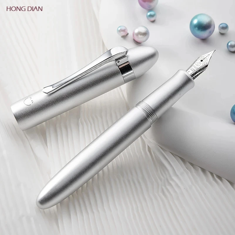 Фото Мини-алюминиевая авторучка Hongdian M1 EF F, наконечник в форме подводной лодки, короткий карман, подарочная ручка для путешествий, школьные и офисные письменные принадлежности №1
