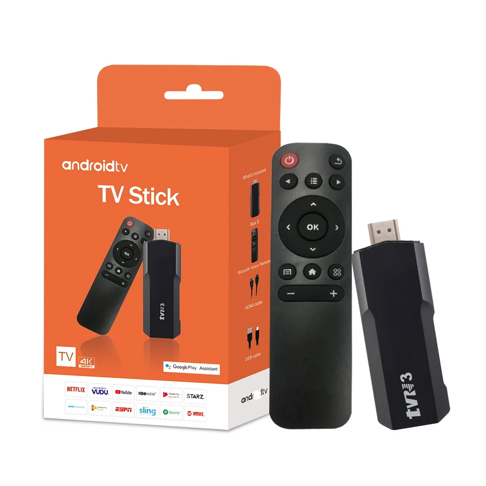 ТВ 3-пригарное устройство AndroidTV HDR set top 4K 1080p 2 4 г/5G Wi-Fi Smart TV-палки для Google YouTube Netflix