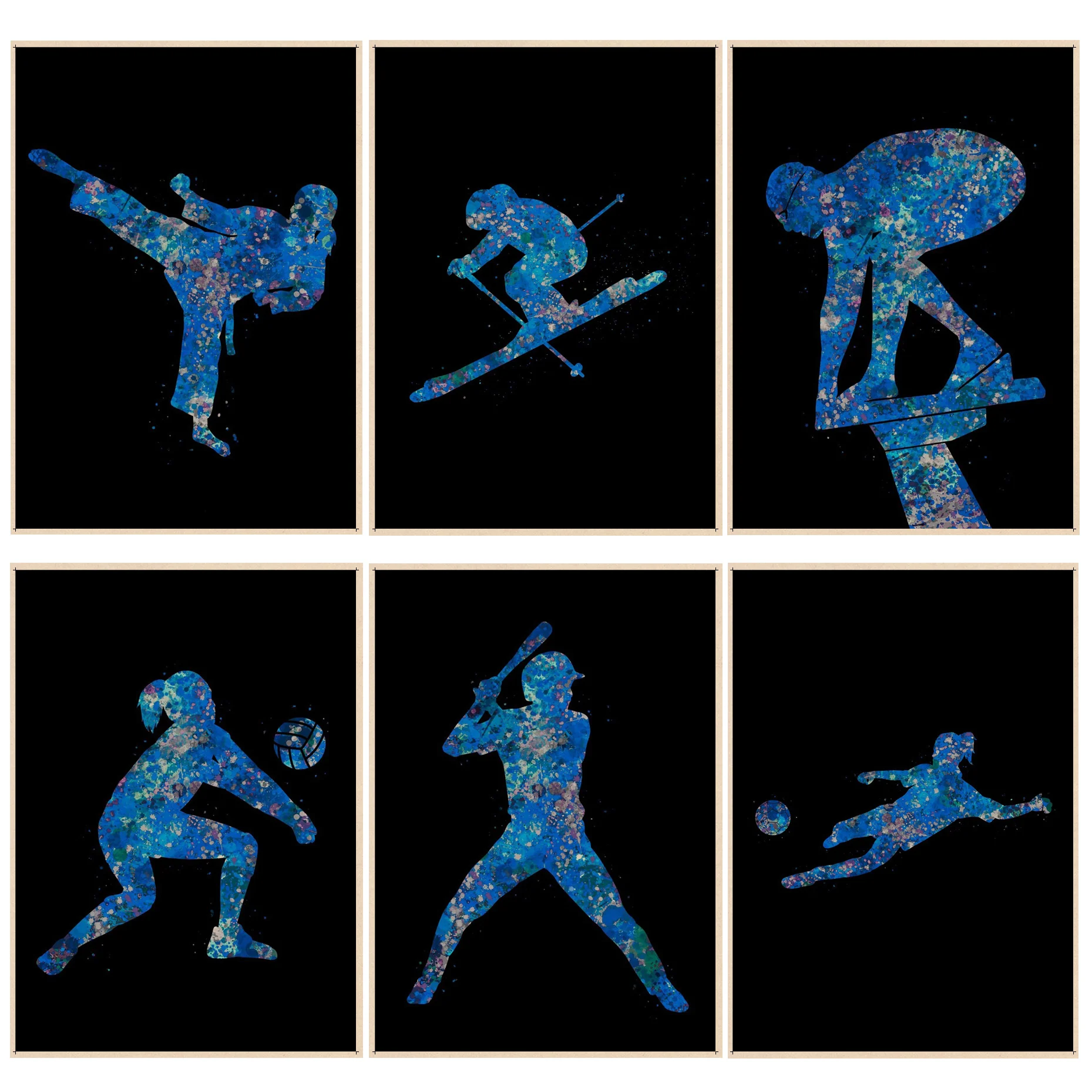 

Abstract Athletes Good Quality Prints And Posters Retro Kraft Paper Sticker DIY Room Bar Cafe Kawaii Room Decor