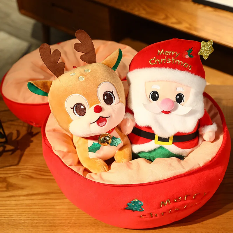 

Funny Christmas Ping'an Fruit Santa Claus Elk Pine Tree Snowman Creative Hide Plushies Doll Soft Kids Toys Gift Xmas Patry Deco