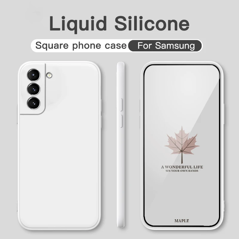 

Square Liquid Silicone Case For Samsung Galaxy S22 S8 S9 S10 S21 A72 A71 A51 S20 FE S21 Ultra S10 Plus A50 A31 A70 Soft Cover